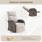 Zero Gravity Patio Swivel Recliner Chairs Set of 2 - Image 2