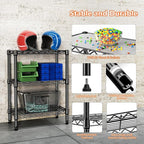 M MZG 750 lbs 3 Tier Shelf Metal Storage Shelves Wire Rack Closet Organizers - Image 7