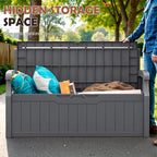JUMMICO 80 Gallon Resin Outdoor Storage Bench Waterproof, Deck Box | Large Deck - Image 6