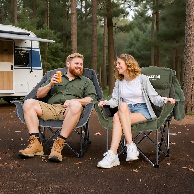 Oversized Camping Chair, Padded Camping Chairs Support 450LBS - Image 2