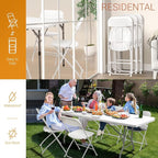 VINGLI 5 Pack White Plastic Folding Chair, Indoor Outdoor Portable Stackable - Image 5