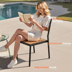Pellebant Stackable Outdoor Patio Dining Chairs Set of 4 | Aluminum Armless - Image 8