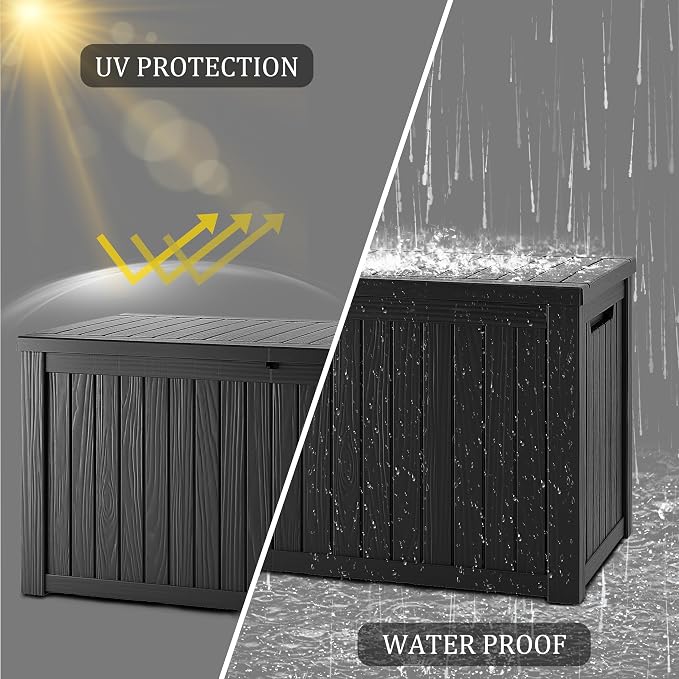 TARKARI 180 Gallon Lockable Resin Deck Box, Waterproof & UV-Resistant Outdoor - Image 7