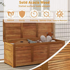 RELAX4LIFE Deck Box Acacia Wood, 46 Gallon Backyard Storage Bin Container - Image 4