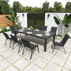Stackable Patio Chairs Set of 8, Outdoor Chairs Set - Image 3