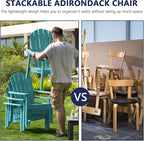 Stackable Adirondack Chairs Set of 4, Compact HDPE, Aruba | 26.3" Wide HDPE - Image 3