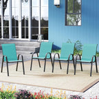 Tangkula Patio Dining Chairs Set of 4, Outdoor Stackable All Weather Heavy Duty - Image 4