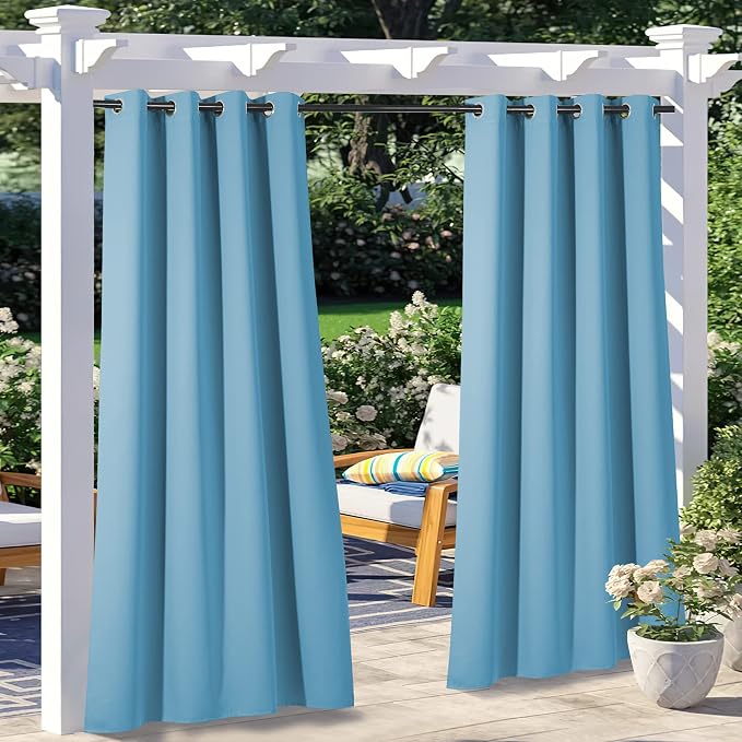 NICETOWN 2 Pieces Outdoor Curtains by NICETOWN