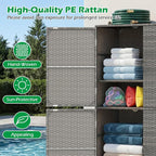 Tangkula Rattan Outdoor Storage Cabinet, Patiojoy Outdoor Cabinet - Image 4