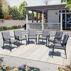 LVUYOYO Outdoor Patio Dining Chairs Set of 6, Metal Stackable Chairs Set - Image 2