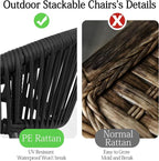 TWT Patio Dining Chairs Outdoor Stackable - Image 5