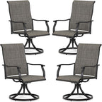 Outdoor 360-degree Swivel Dining Chairs Set of 4, Ergonomic Designed, Breathable by Aoodor