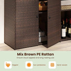 Tangkula Rattan Outdoor Storage Cabinet, Patiojoy Outdoor Cabinet - Image 8
