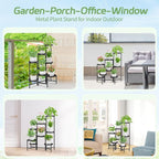 iDavosic.ly Plant Stand Indoor Outdoor, 8 Tier Metal Corner Shelf, Folding - Image 3