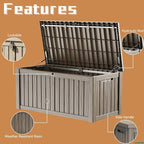 150 Gallon Outdoor Deck Box, Resin Waterproof Storage Box - Image 7