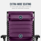 Best Choice Products Oversized Padded Zero Gravity Chair w/Canopy Headrest Cup - Image 5