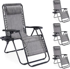 NEWBULIG Zero Gravity Chairs Set of 4, Folding Lounge Recliner Chair | Portable by NEWBULIG