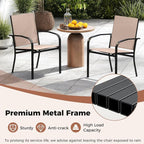 Giantex Stackable Patio Chairs Set of 4, All Weather Outdoor Dining Chairs - Image 6