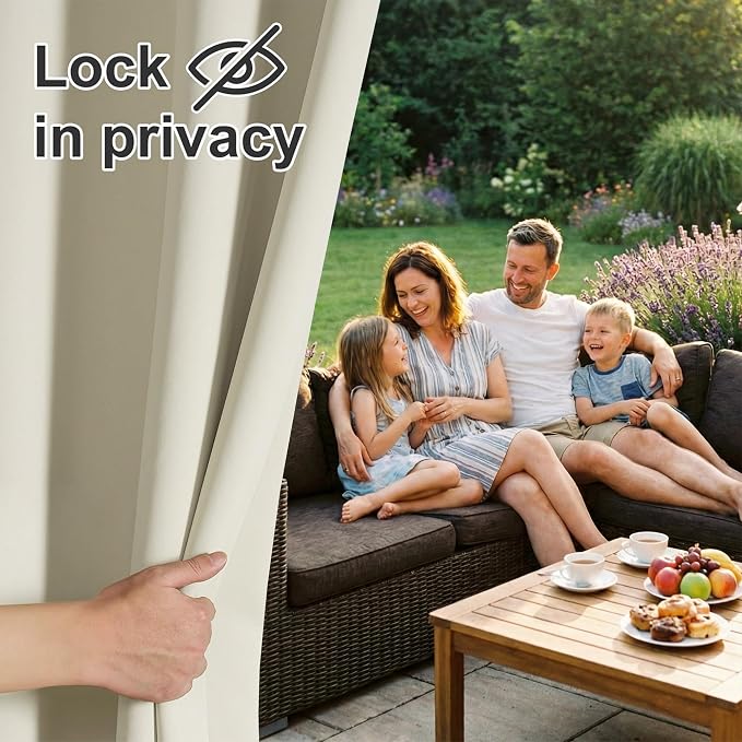 RYB HOME 2 Panels Outdoor Curtains - Image 6
