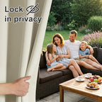 RYB HOME Extra Wide Outdoor Curtains 2 Panels or Patio Waterproof | Blackout - Image 6