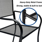 Patio Dining Chairs Set of 2, Metal Mesh Patio Furniture Set - Image 5