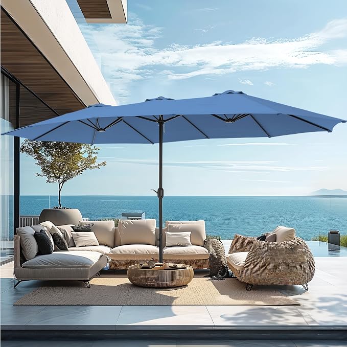 PHI VILLA 15ft Large Outdoor Patio Umbrella - Image 8