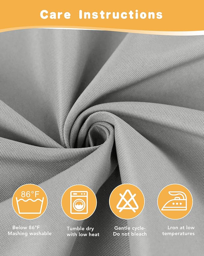 HolidayIdeas Outdoor Curtains for Patio Waterproof 4 Pcs 54x120 Inch Silver | - Image 7
