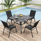 Patio Dining Chairs Set of 4 Outdoor Stackable Dining Chairs - Image 2