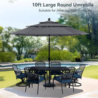 PHI VILLA 10ft Outdoor Patio Umbrellas, 3 Tier Vented Table Umbrella, 1.5" Pole - Image 9