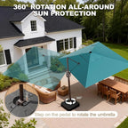 9' X 12' Cantilever Patio Umbrella Rectangle Outdoor Umbrella - Image 4