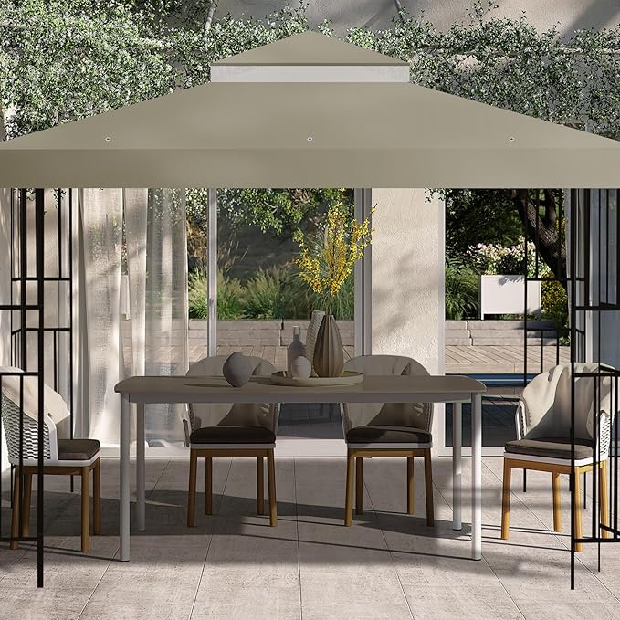 10x10 FT Gazebo Replacement Top, Canopy Replacement Cover Double Tiered - Image 5