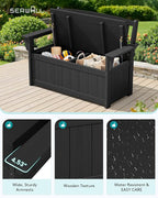 SERWALL HDPE Outdoor Storage Bench, Deck Box - Image 5