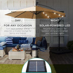 Best Choice Products 10ft Solar LED Offset Cantilever Hanging Market Patio - Image 3