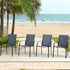 Outdoor Dining Chairs Set of 8, Stackable Patio Chairs - Image 2