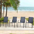 Outdoor Dining Chairs Set of 6, Stackable Patio Chairs - Image 2