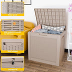31 Gallon Waterproof Outdoor Storage Box, Resin Deck Box, Lockable Outside - Image 2