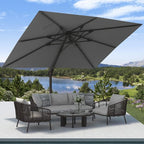 9' X 12' Cantilever Patio Umbrella Rectangular Outdoor Umbrellas | Heavy Duty - Image 3
