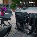 4 PACK White Foldable Plastic Chair | Folding & Stackable | 350 lbs Capacity - Image 6