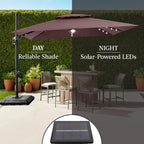 Best Choice Products 9x12ft LED Cantilever Patio Umbrella w/Base Included & - Image 6