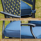 Patio Dining Chairs Stackable Outdoor Chairs Dining Furniture Set of 4 - Image 5