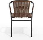 Flash Furniture Lila Medium Brown Rattan Indoor-Outdoor Restaurant Stack Chair - Image 8