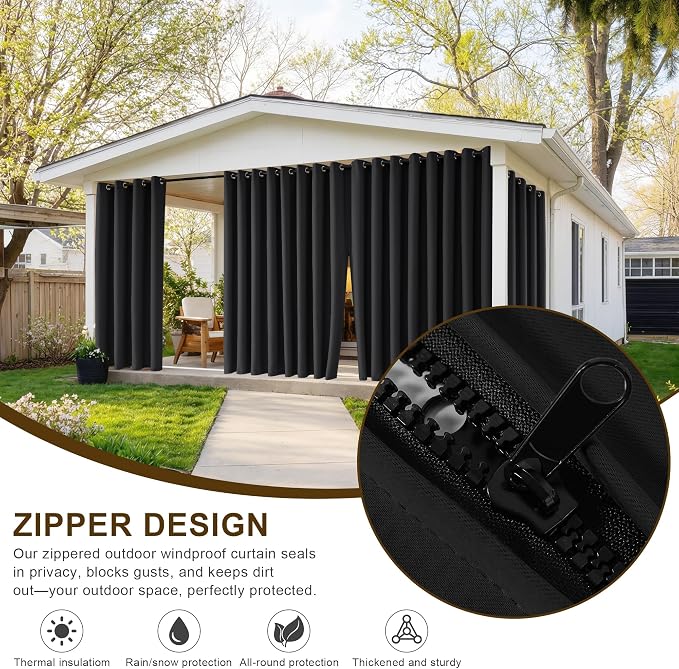 RYB HOME Fade-Resistant Outdoor Curtains - Image 2