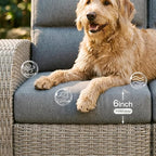 Oversized 3 Pieces Wicker Outdoor Recliner Loveseat - Image 4