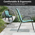 Giantex Set of 4 Stackable Patio Chairs, All Weather Resistant, Breathable & - Image 5