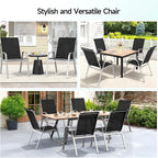 Patio Chairs Set of 4, All Weather Outdoor Dining Chairs | Stackable Dining - Image 8