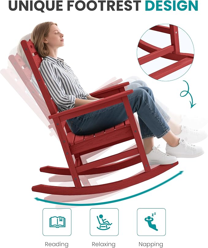 SERWALL HDPE Outdoor Rocking Chair - Image 7