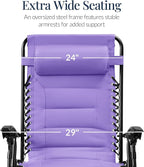 Best Choice Products Oversized Padded Zero Gravity Chair, Folding Outdoor Patio - Image 3