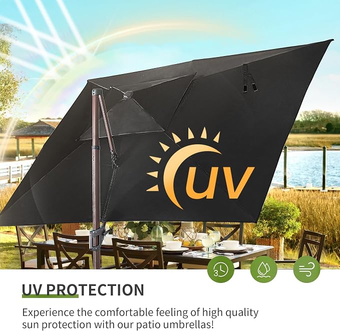 JZAC & QZYD 10x13 FT Cantilever Offset Patio Umbrella - Image 8