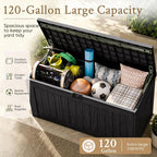 Devoko 120 Gallon Deck Box Resin Outdoor Storage Box Waterproof | Large Outdoor - Image 7