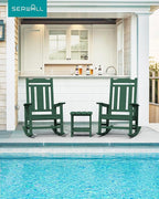 SERWALL HDPE Oversized Outdoor Rocking Chairs Set of 4, Patio Rocker, All - Image 2